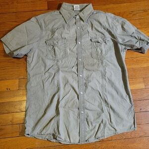 Vintage True Religion Button Down Short Sleeve Green Men's XL Shirt